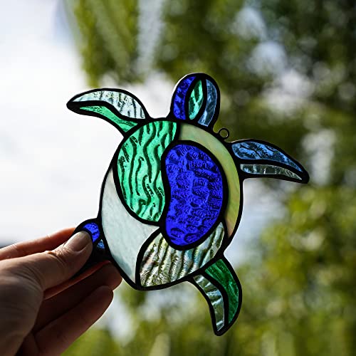 Sea Turtle Stained Glass Suncatcher