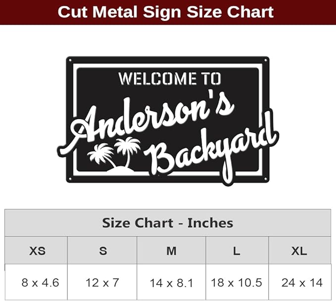 MeMate Personalized Metal Sign for Backyard, Patio, Garden, Deck, Large Outdoor Decor, Housewarming Gifts