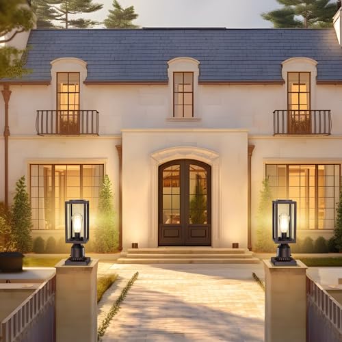Outdoor Post Lights - 2 Pack, Brown (No Sensor)