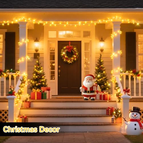 552 FT LED Christmas Lights - Waterproof Warm White, 8 Modes Timer