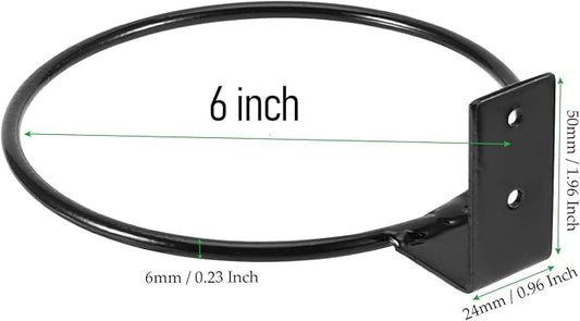 10 PCS 6 Inch Flower Pot Holder Ring, Wall Mounted Wall Plant Hanger, Collapsible Metal Wall Planter Holder for Indoor and Outdoor Plant Pots, Black