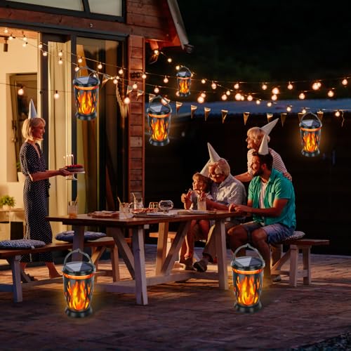 Solar Lantern - Outdoor Flickering Flame Hanging Light
