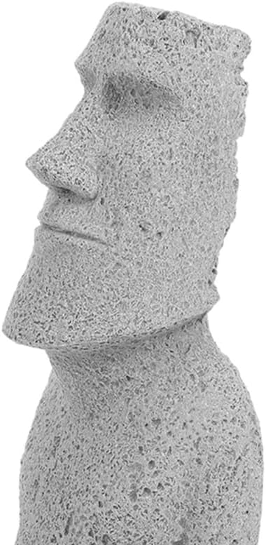 IMIKEYA Easter Island Head Statue Sandstone Akivi Moai Monolith Decorative Garden Sculpture Mini Moai Figurine for Home Garden Patio Lawn