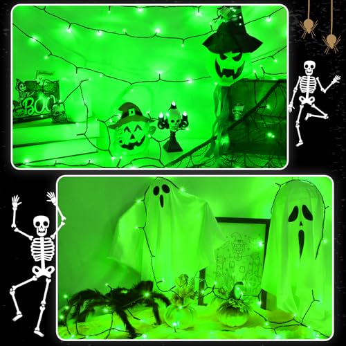 Green String Lights - Battery Operated, Timer, Waterproof, 16.4ft 50LED (2 Pack)