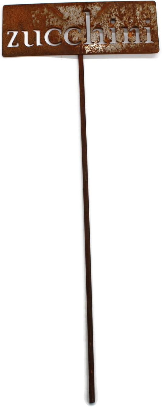 Classic Metal Garden Markers 19 Inches Tall (zucchini, Naturally Rusted)