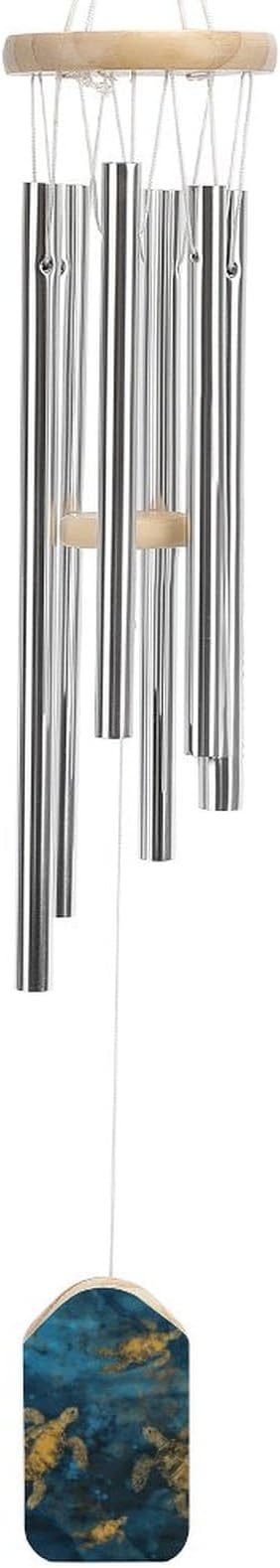 Wind Chimes for Outside,Sea Turtle Printed Cute Aluminium Windchimes Outdoors,Soothing Melodic Memorial Wind Chime for House Porch Patio Garden Balcony Decor