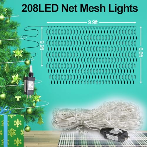 Red Net Mesh Lights 208LED 9.9ft x 6.6ft