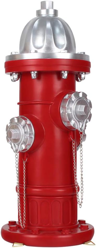 Fire Hydrant Pee Post for Dogs - Outdoor Backyard Play Equipment, Puppy Training Post, Garden Lawn Decor, Firefighter Gifts for Men (17.5 inch)