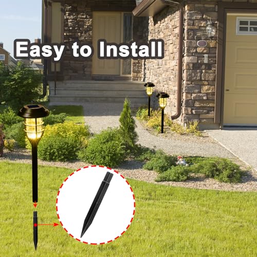 Solar Light Stakes - 6 Pack, 8.27", Black