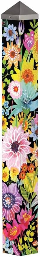 Studio M Art Pole, PVC Weather Resistant Pole with Vinyl Bowl 40 inches Tall Outdoor Decoration for Gardens, Patios, Yards, Landscaping and Birding Accessories, Wild Garden