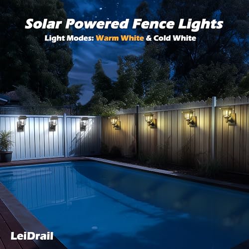 Solar Wall Lanterns 2-Pack - Waterproof LED, Warm/Cold White