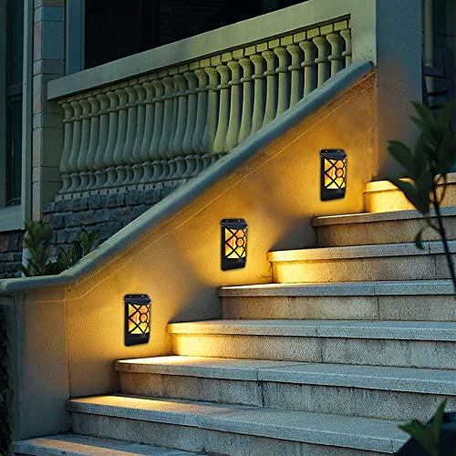 Solar Flame Lights - Waterproof 66 LED Wall Mount