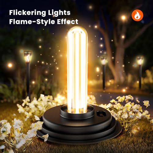 Solar Pathway Lights 4 Pack - 40" Flickering Flame