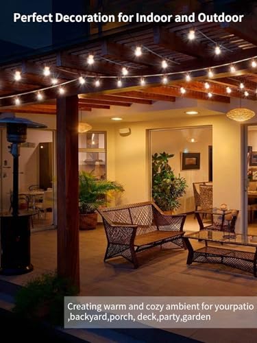 2 Pack 27Ft LED Outdoor String Lights - Commercial Grade