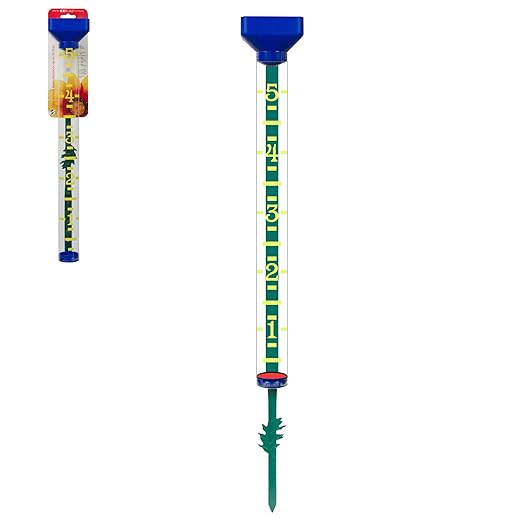Headwind EZRead 21” Giant Professional Outdoor rain Gauge, USA Made Heavy Duty All Weather Freeze Proof Stake or mountable with Float, Blue (820-1002BLU)