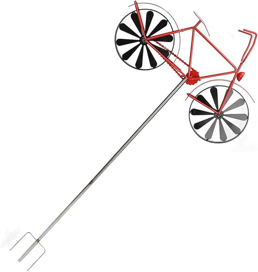 Fdit Vintage Metal Wind, Bike Garden for Yard and Garden, Vintage Wind Sculptures Stake Decoration for Patio Lawn Farm Backyard