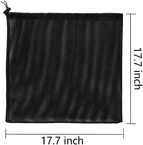 Black Nylon Mesh Pump Barrier Bag, 2 Pack 17.7"x17.7" for Pond Biological Filters and Submersible Outdoor