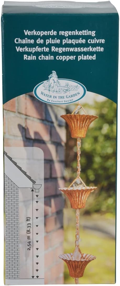 Esschert Design TH87 Copper Plated Rain Chain