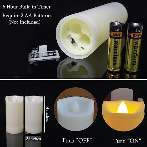 Outdoor Battery Candles with Timer - 2x4" 2-Pack