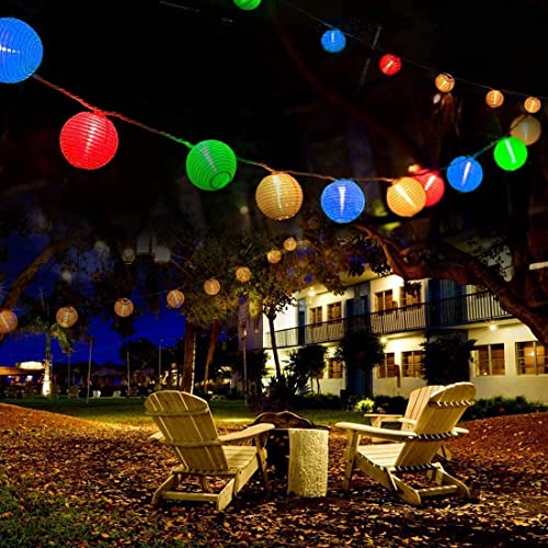 Abeja Nylon Lantern String Lights 8.5 Ft - 10 Multicolor Lanterns