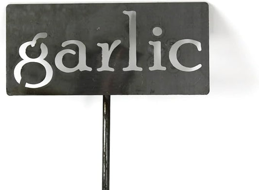Classic Metal Garden Markers 19 Inches Tall (garlic, Raw, Unfinished Steel (will rust with time))