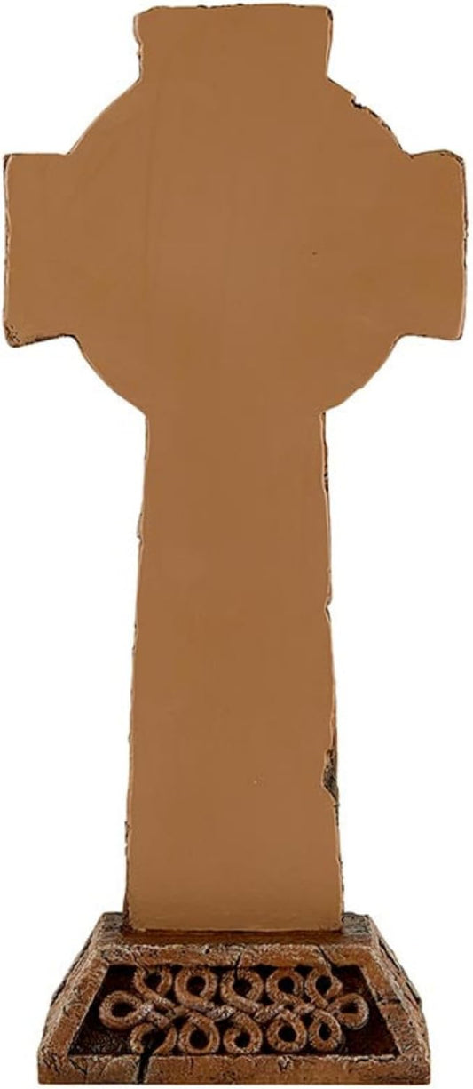 Christian Brand Avalon Gallery Standing Celtic Cross Garden Statue, Stone Resin Indoor Outdoor Décor, 16" Tall x 7" Wide