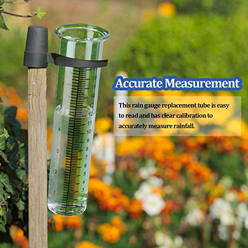 7" Capacity Rain Gauge with Stainless Steel Mounting Rack Holder, Post Mount Rain Gauge for Yard Garden Outdoor Home (Style A)