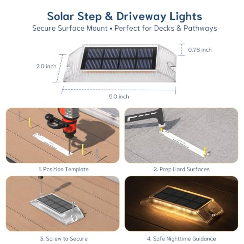Solar Step Lights - 6 Pack LED Walkway Lights