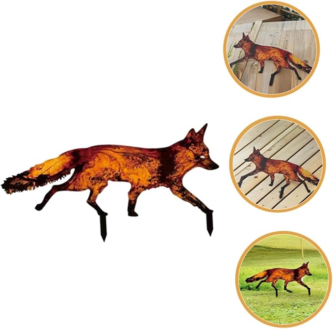 Kisangel Outdoor Stake Art for Garden Creative Hollow Design Iron Sculpture Easy to Install Lawn Ornament Durable Courtyard Decoration