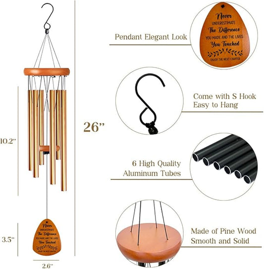 Farewell Gifts for Coworkers Moving Away Gifts for Friends Goodbye Gifts for Coworkers Going Away Gifts for Coworkers Women Retirement Gifts for Women Men Next Chapter Wind Chimes