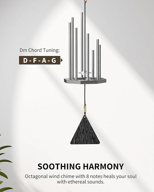 POGOLAB Wind Chimes for Meditation,Sound Healing,Dm Chord,Yoga Wind Chime for Home/Outdoor Decor