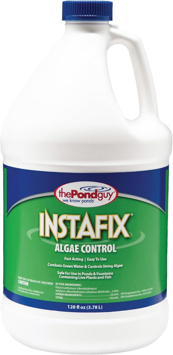 The Pond Guy InstaFix Algae Control, Outdoor Water Garden, Fountain & Birdbath Algae Solution, EPA Registered Liquid Algaecide, Control Green Water & String Algae, Bird, Fish & Pet Safe, 1 Gallon