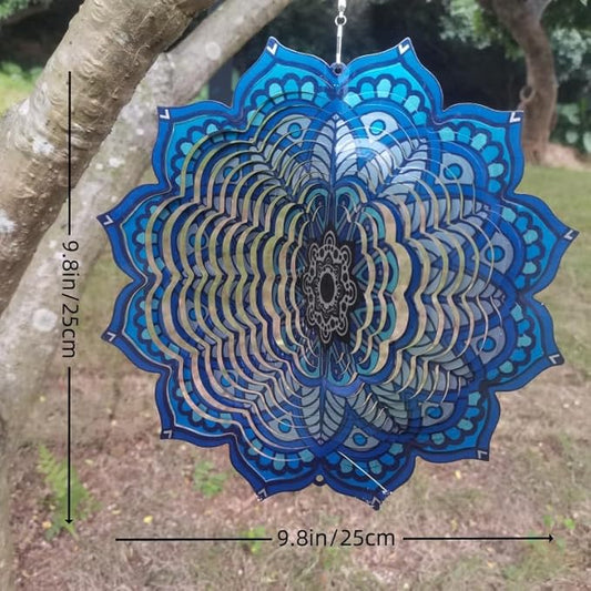 Hanging Wind Spinners Outdoor- Wind Spinner Outdoor Clearance,Mandala Flower Hanging Wind Spinner,Garden Decor,Spinners for Yard and Garden, (10 inch)