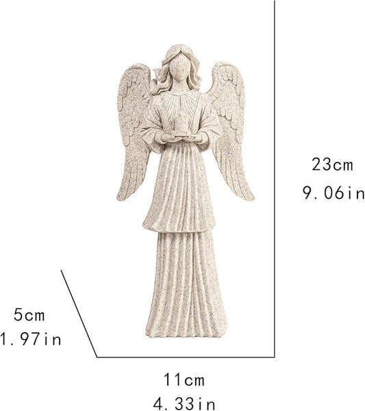 Outdoor Resin Angel Statue, Garden Decor Figurine, 9.06 Inches Tall Angel Garden Sculpture and Statuary, Angel Statue commemorating Spiritual Gifts