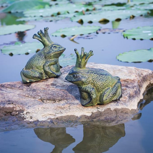 WAYUTO Cast Iron Frog Statue Sitting Frog Figurine Frog Sculpture Figurine Frog Doorstop Frog Ornament for Garden, Yard, Patio, Lawn and Pond Decoration