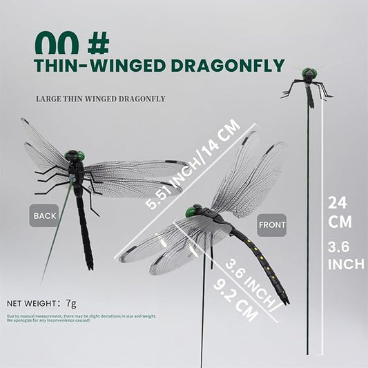 2026 New 40 Pcs Dragon Fly Clips for Bugs Repellent, 3D Artificial Dragonfly Hat Clip, Dragonfly Garden Decor (10PCS)