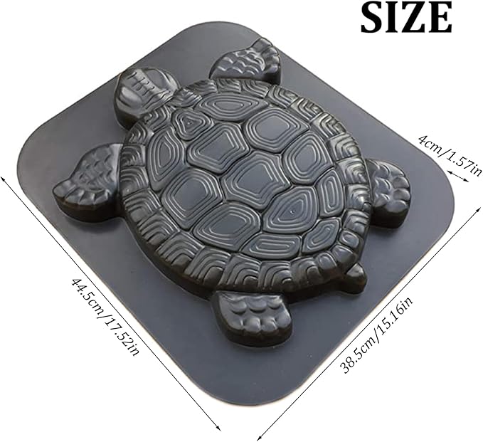 Concrete Molds DIY Unique Turtle Shape Stepping Stone Molds Reusable Personalized Garden Decor Tortoise Pavement Mold for Crafting Statue, Pathway, Stepping Stones