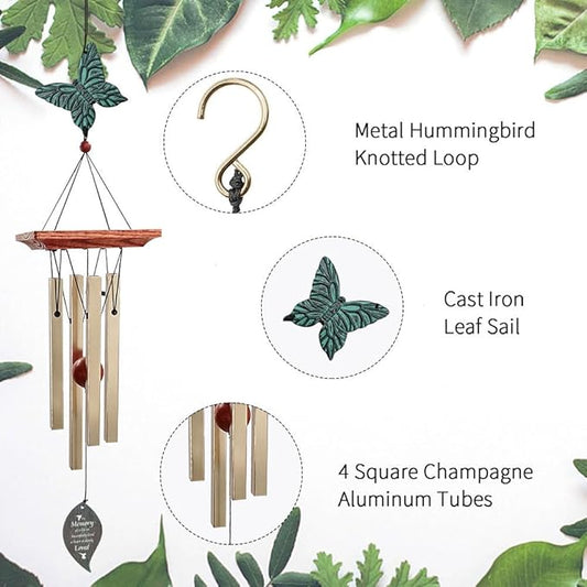 ASTARIN Memorial Custom Wind Chimes for Loss of Loved One, Wind Chimes for Patio Yard Decor, 24'' (Condolences-3)