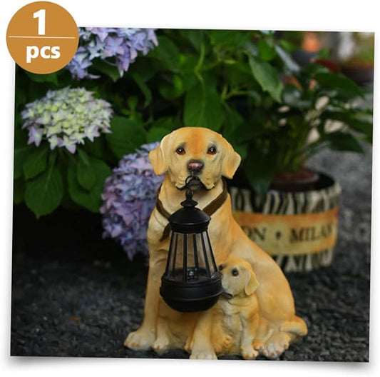 DECHOUS Solar Decor Creative Resin Animal Figurine Garden Ornament for Outdoor Lawn Unique Home Furnishing Accent for Courtyard and Patio Decor