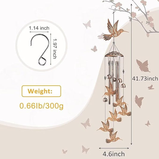 Hummingbird Wind Chimes for Outside,Gardening Gifts for Bird Lover,Women,Men/Mom,Birthday Party Decorations,Memorial Gifts,Wind Chimes Outdoors,Indoors,Room,Home,Wall,Garden,Patio,Yard Decor