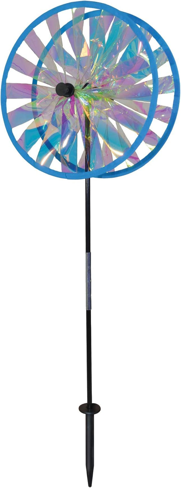 In the Breeze 13-Inch Duo Iridescent Wheel Spinner, Outdoor Ground Décor, 2688