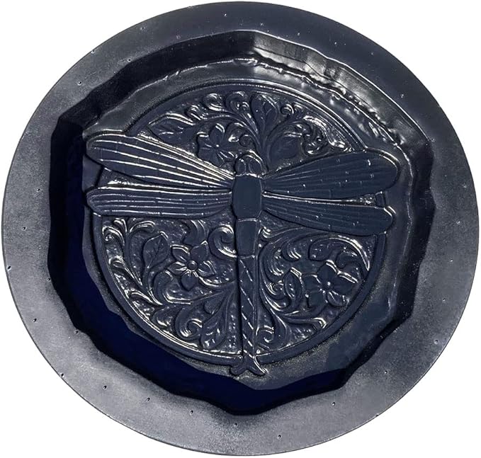 AUTUMN Made in USA Dragonfly Round Stepping Stone Mold, Concrete Cement Mold, Stepping Stones for Garden Walkway, DIY Walkway Stepping Stones, Round Statue for Garden, Round Garden Decor Mold
