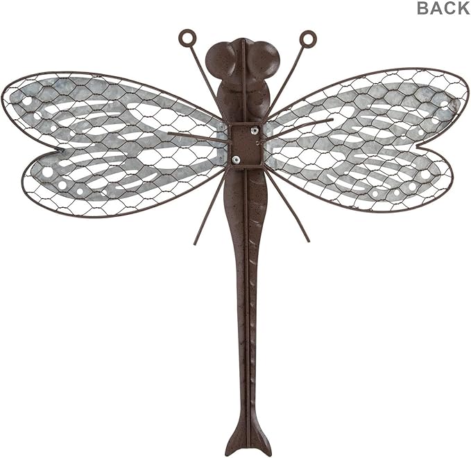 Hobby Lobby Metal Wall Art, Spring, Garden, Indoor/Outdoor (Brown/Silver Dragonfly)