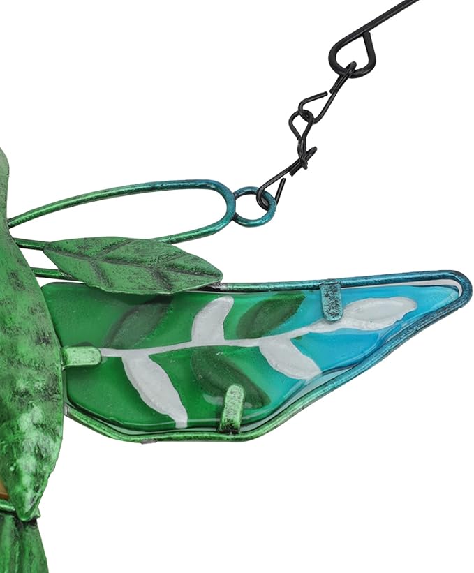 RUIXIA Crystal Hummingbird Suncatcher Stained Glass Beads Rainbow Maker Window Wall Hanging Prism Pendant Garden Outdoor Home Decor Ornaments, Green Hummingbird