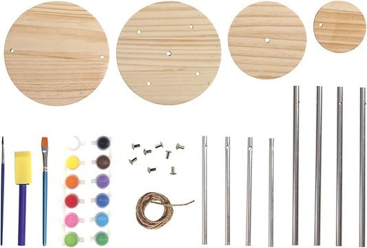 MindWare Make Your Own Wind Chime Craft Kit – Makes 1 Wind Chime, Includes 13 Paint Colors, 3 Brushes and Instructions