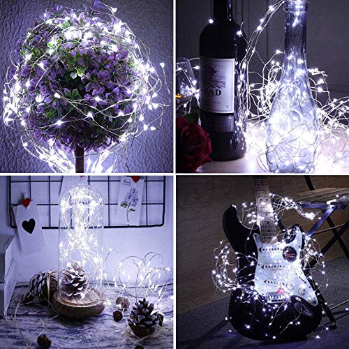 Silver Copper Wire Starry String Lights - 20 LEDs, 6.6FT, Cool White