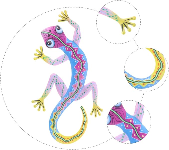 PAREKS 2pcs Gecko Ornament Outdoor Enclosure House Decorations for Home Outdoor Statues Hanging Glass Sculpture Metal Hanging Lizard Garden Iron Gecko Ornament Gecko Hanging Crafts Puppet/1535
