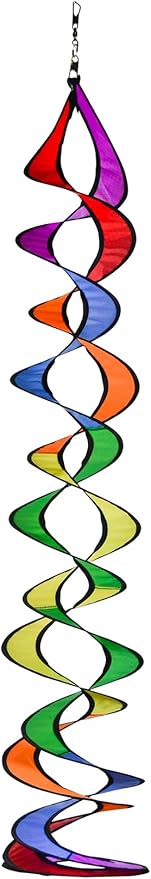 In the Breeze 5045 Rainbow Curlie Duet Mesmerizing Double Twister Hanging Outdoor Decoration, Medium