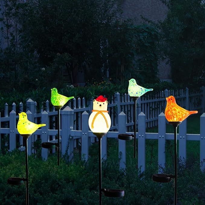 Solar Powered Garden Stake Lights Outdoor, Cute Animal Outdoor Figurine Lights Ornament Statue Decor for Pathway, Patio, Polar Bear
