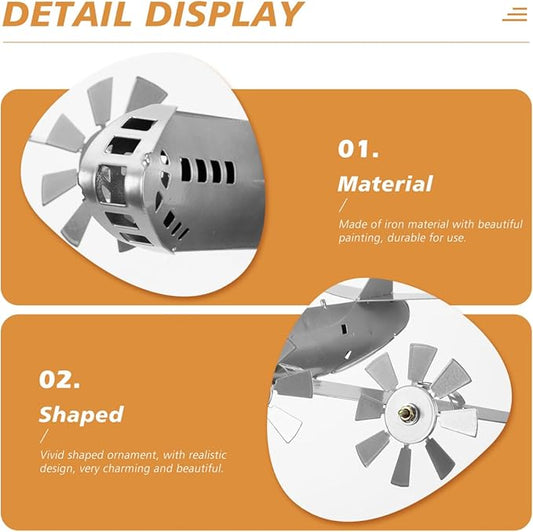 Airplane Windmill Iron Crafts for Outdoor Garden Decoration Vivid Sculpted Ornament Durable Metal Decor Charming Present for Home and Holidays